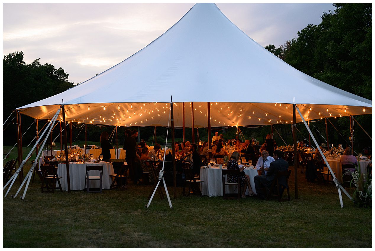 lit up tent _Backyard Wedding in Sherman, CT